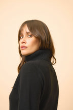 Jersey Cuello Alto 4 Hilos - Lucie - Negro