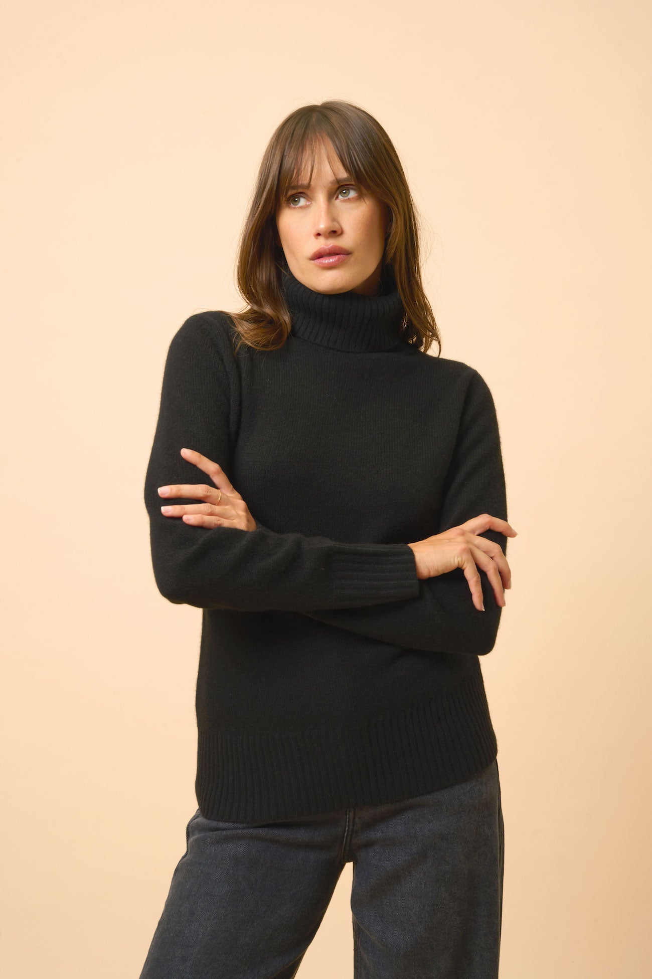 Jersey Cuello Alto 4 Hilos - Lucie - Negro