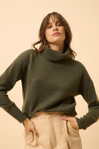 Pull Col Roulé 4 Fils - Romane - Kaki