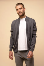Gilet Zippé Col Montant Lilou - Anthracite Chiné