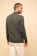 Gilet Zippé Col Montant - Lilou - Kaki Chiné
