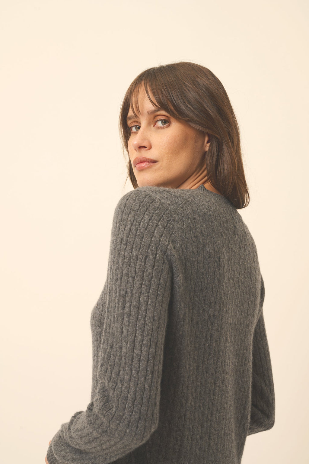 Jersey Cuello Redondo - Jade - Antracita Jaspeada