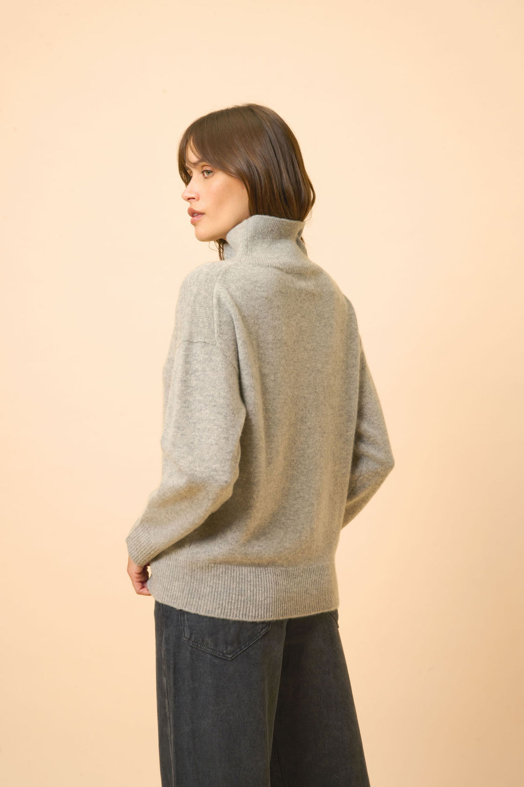Pull Col Roulé 4 Fils - Louise - Anthracite Chiné