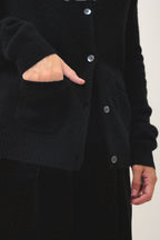 Cardigan Col Rond 4 Fils - Rose - Noir
