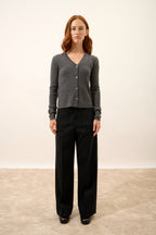 Cardigan Col V - Camille - Anthracite Chiné