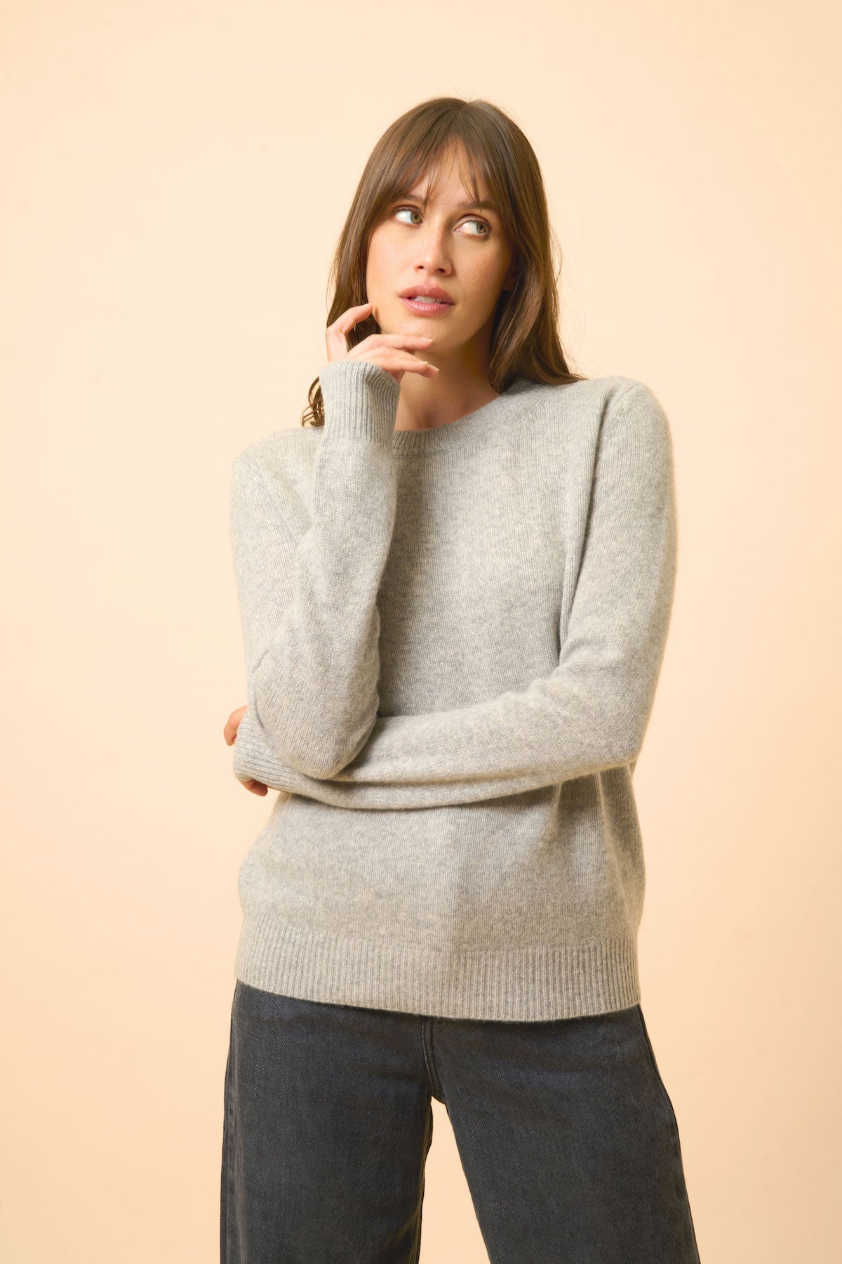 Pull Col Rond 4 Fils - Lexini - Nuage Chiné