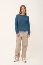 Four-Ply Crew-Neck Jumper - Lexini - Mottled Teal