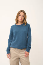 Four-Ply Crew-Neck Jumper - Lexini - Mottled Teal