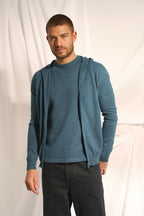 Gilet Zippé Capuche - Elliot - Vert Canard Chiné