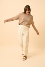Just Cashmere - Pull Col Rond 4 Fils - Kona - Camel Chiné