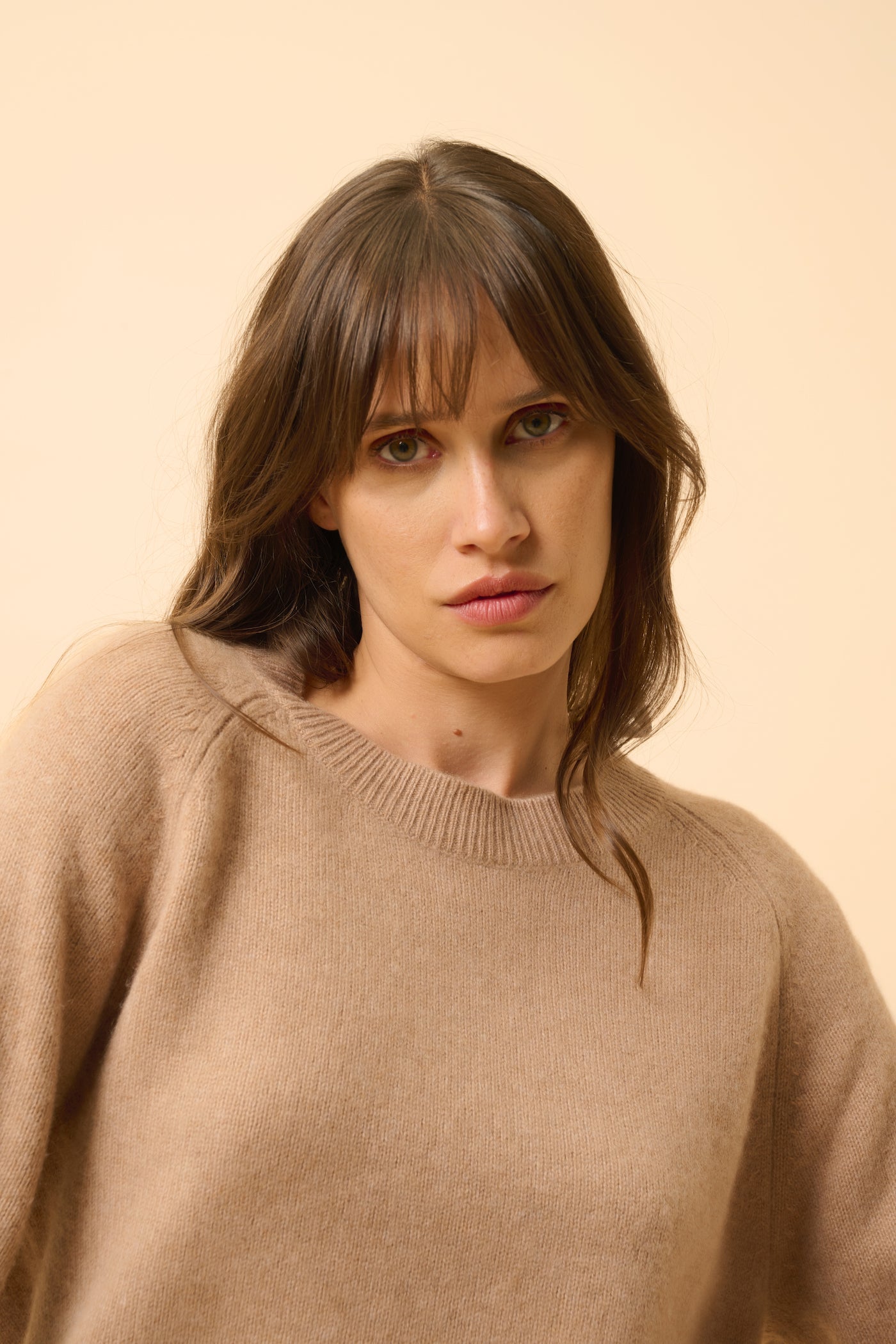 Just Cashmere - Pull Col Rond 4 Fils - Kona - Camel Chiné