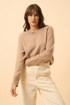 Just Cashmere - Pull Col Rond 4 Fils - Kona - Camel Chiné