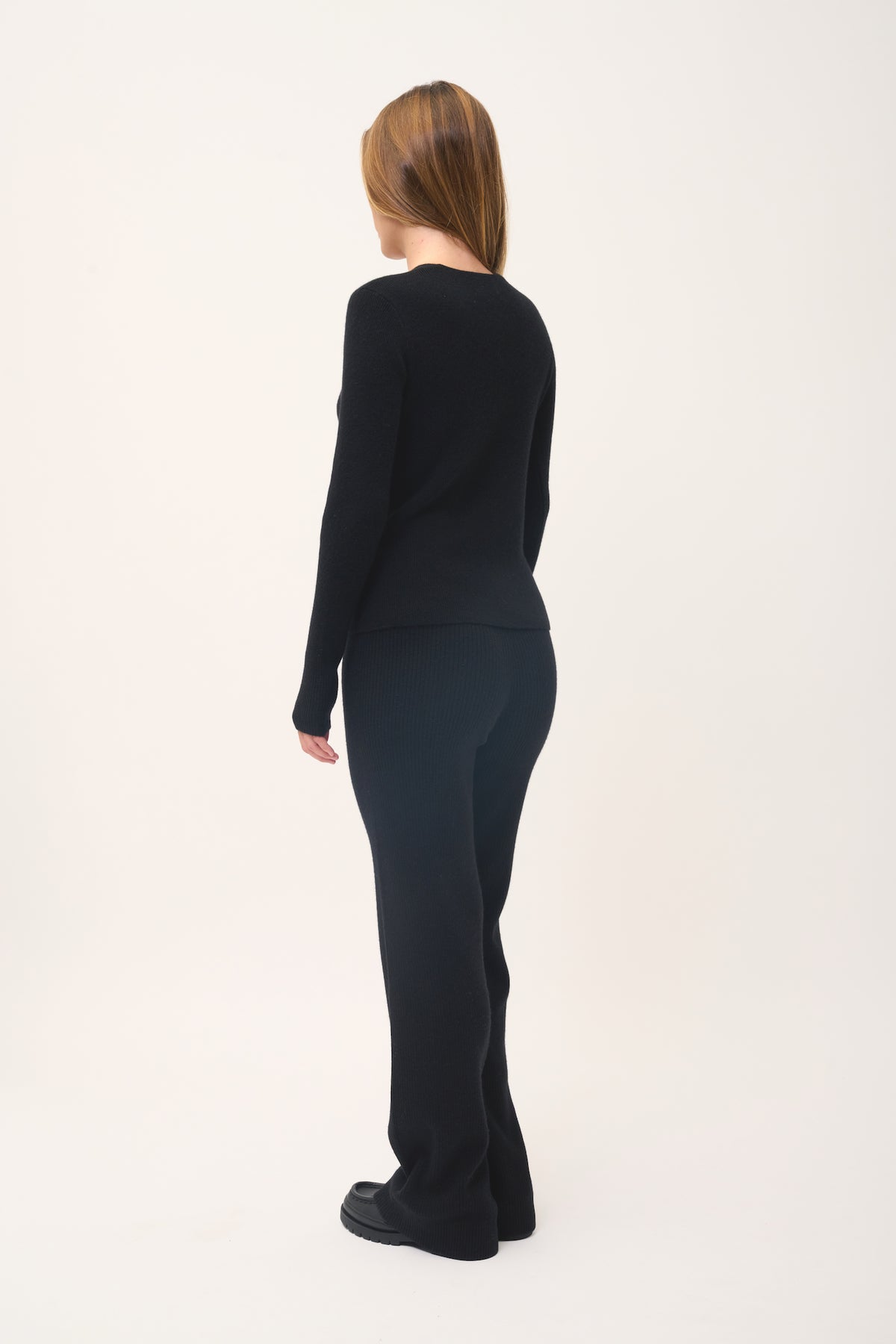 Gilet Zippé Col V Zion - 100% Cachemire 2 Fils - Noir - Femme