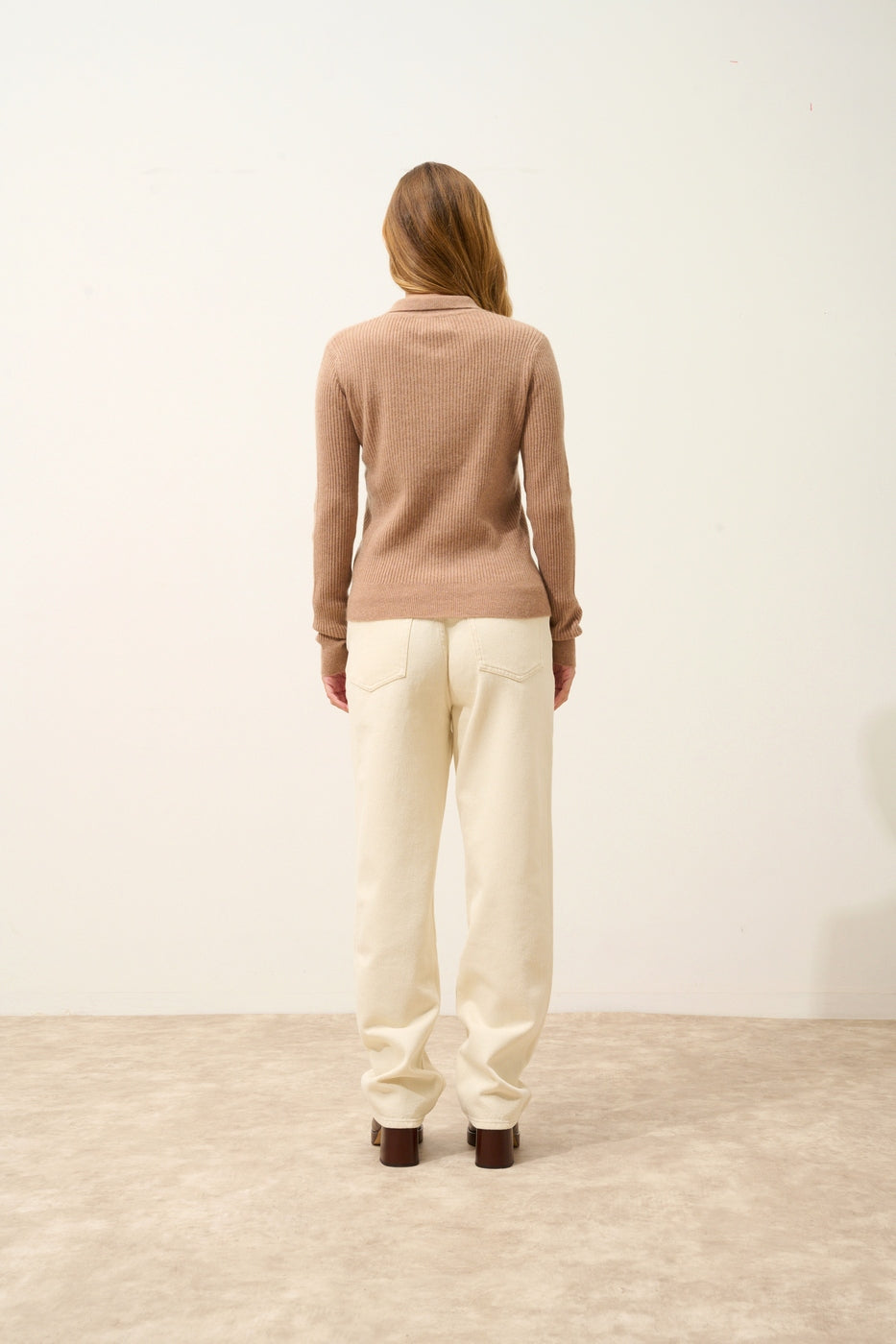 Polo Cuello con Cremallera Mangas Largas - Kristjan - Camel Chiné