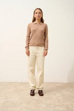 Polo Cuello con Cremallera Mangas Largas - Kristjan - Camel Chiné