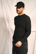4-Ply Lukka Crew-Neck Jumper - Black