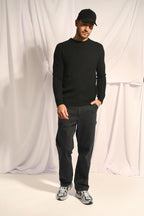 4-Ply Lukka Crew-Neck Jumper - Black