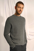 Pull Col Rond 4 Fils Lukka - Anthracite Chiné