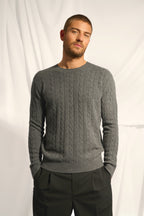 Four-Ply Crew-Neck Jumper - Darri - Mottled Anthracite