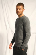 Four-Ply Crew-Neck Jumper - Darri - Mottled Anthracite