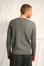 Four-Ply Crew-Neck Jumper - Darri - Mottled Anthracite