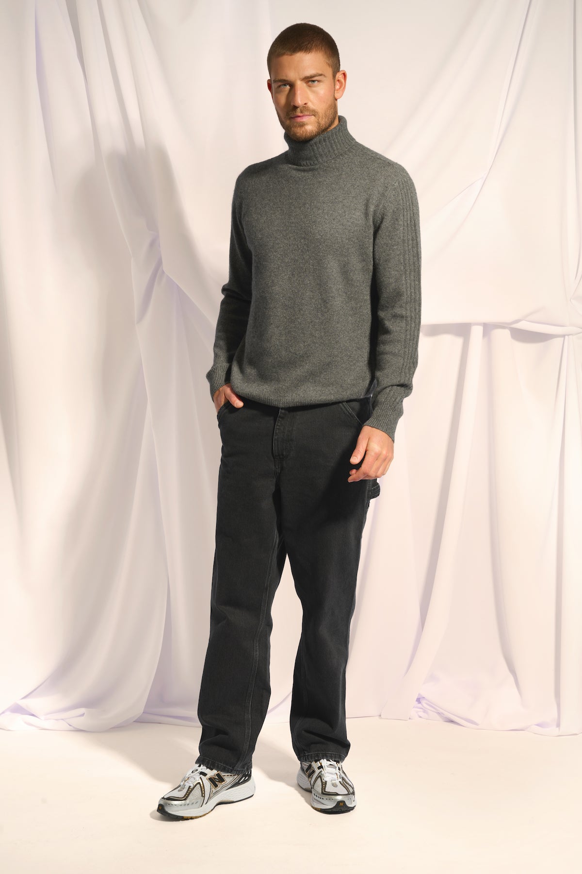 Pull Col Roulé 4 Fils - Noi - Anthracite Chiné