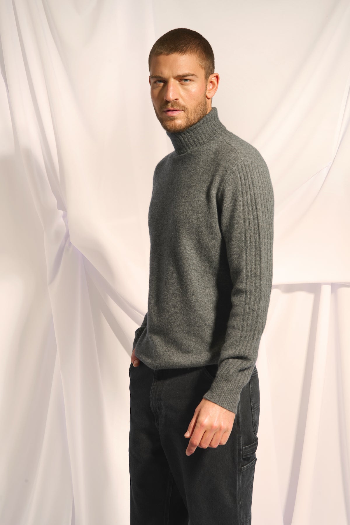 Pull Col Roulé 4 Fils - Noi - Anthracite Chiné