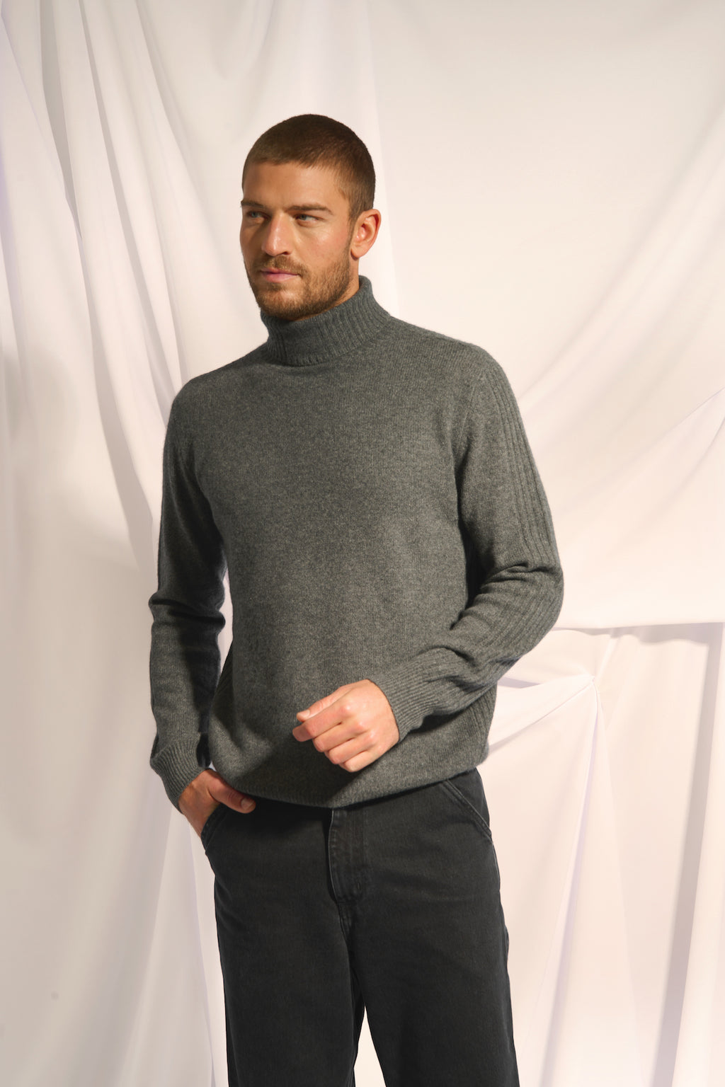 Pull Col Roulé 4 Fils - Noi - Anthracite Chiné