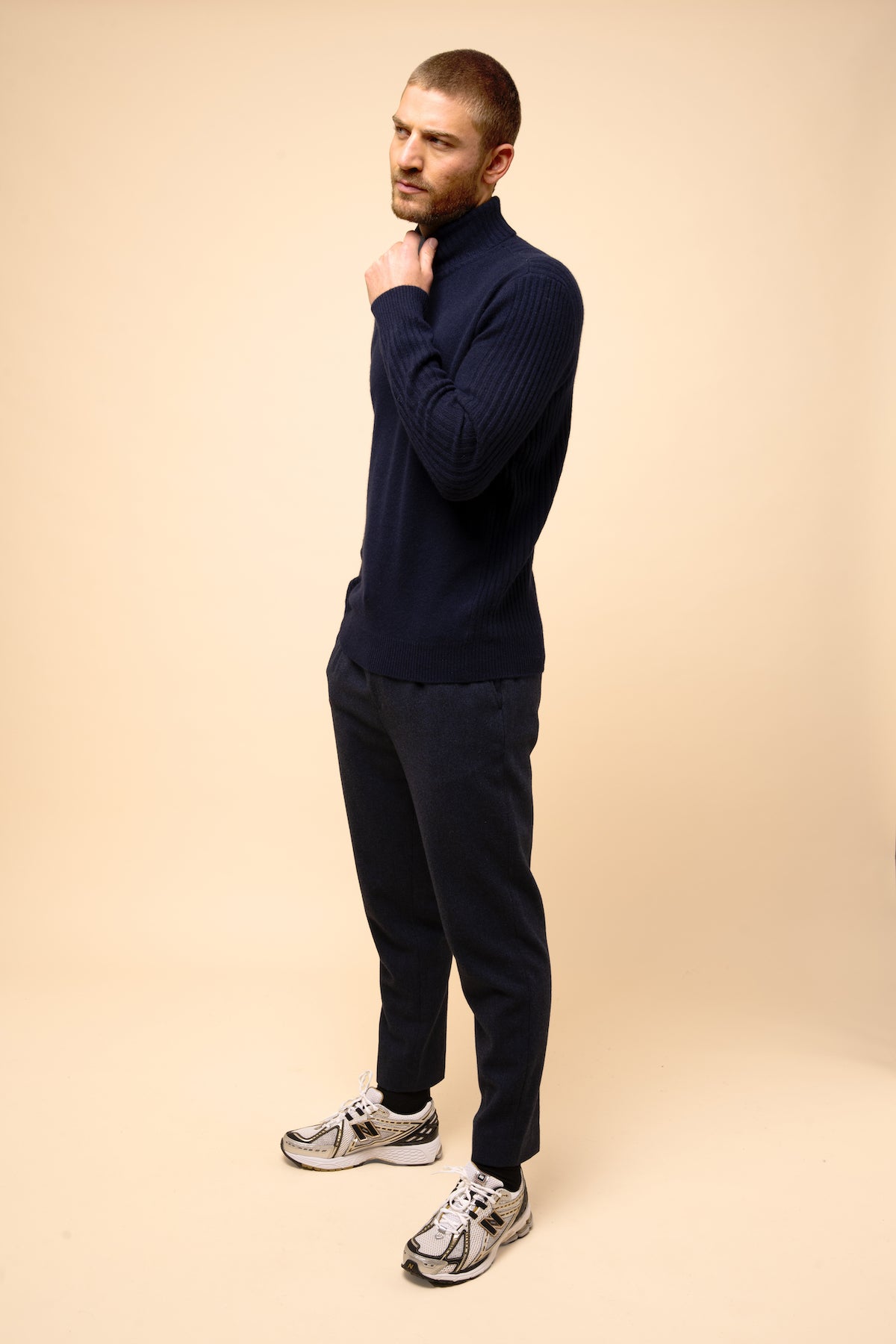 4-Ply Roll-Neck Jumper Noi - Navy