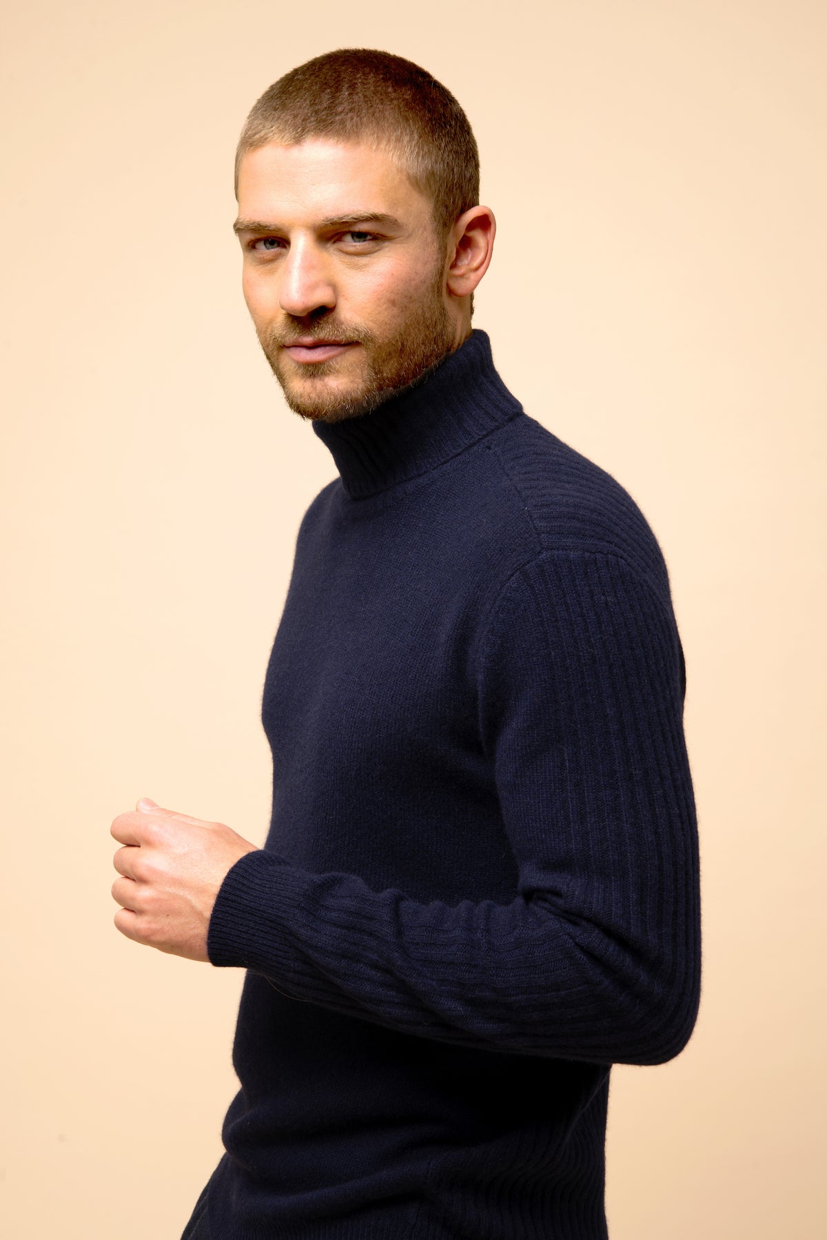 4-Ply Roll-Neck Jumper Noi - Navy