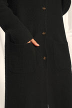Cardigan Long Col V - Dache - Noir