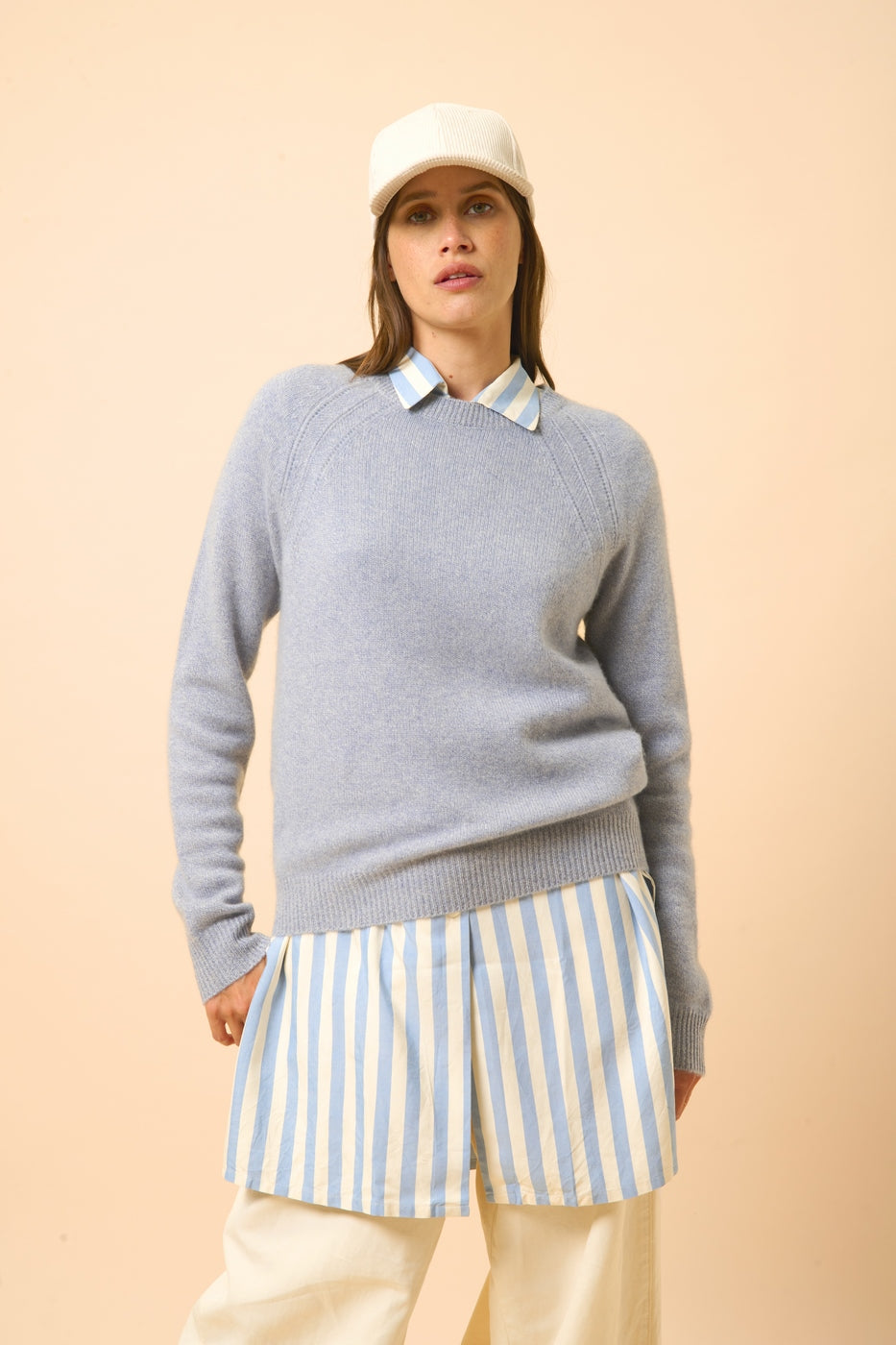Sweater Cuello Redondo 4 Hilos - Arequipa - Azul Marfil