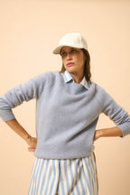Sweater Cuello Redondo 4 Hilos - Arequipa - Azul Marfil