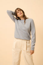 Sweater Cuello Redondo 4 Hilos - Arequipa - Azul Marfil