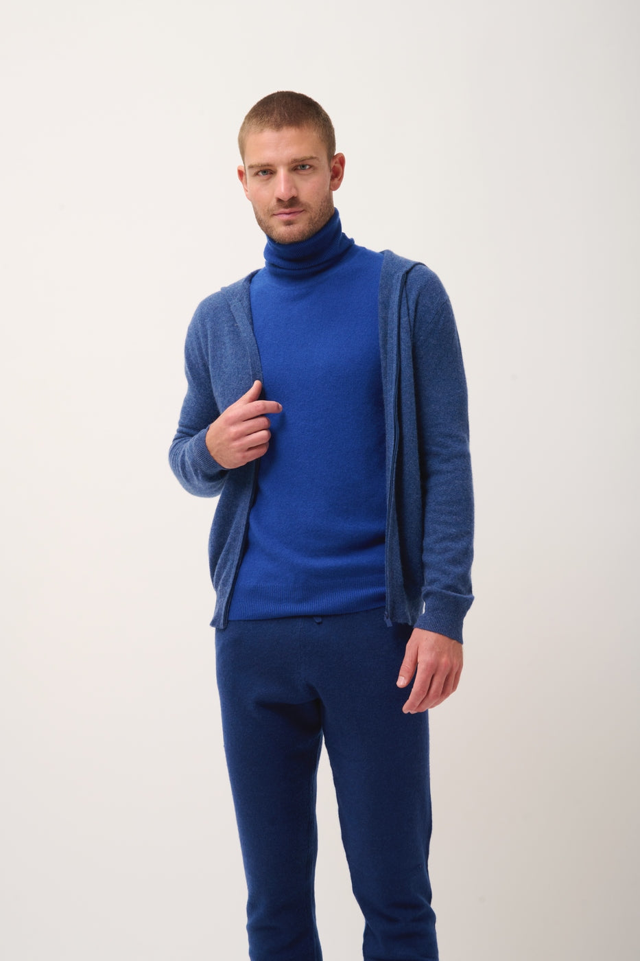 Chaqueta Con Cremallera Y Capucha - Elliot - Océano Jaspeado