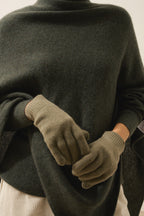 Yann 4-Ply Gloves - 100% Four-Ply Cashmere - Army - Unisex