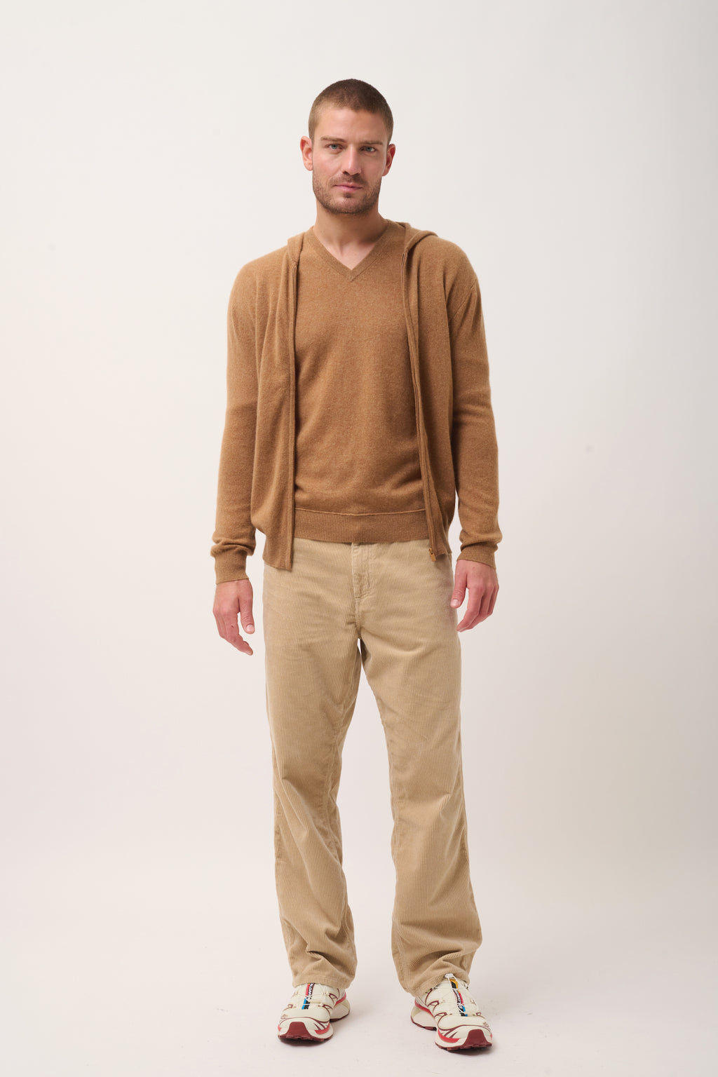 Zip-Up Hooded Cardigan - Elliot - Hazelnut