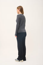 Avana Crew-Neck Jumper - 100% 2-Ply Cashmere - Mottled Anthracite - Women's