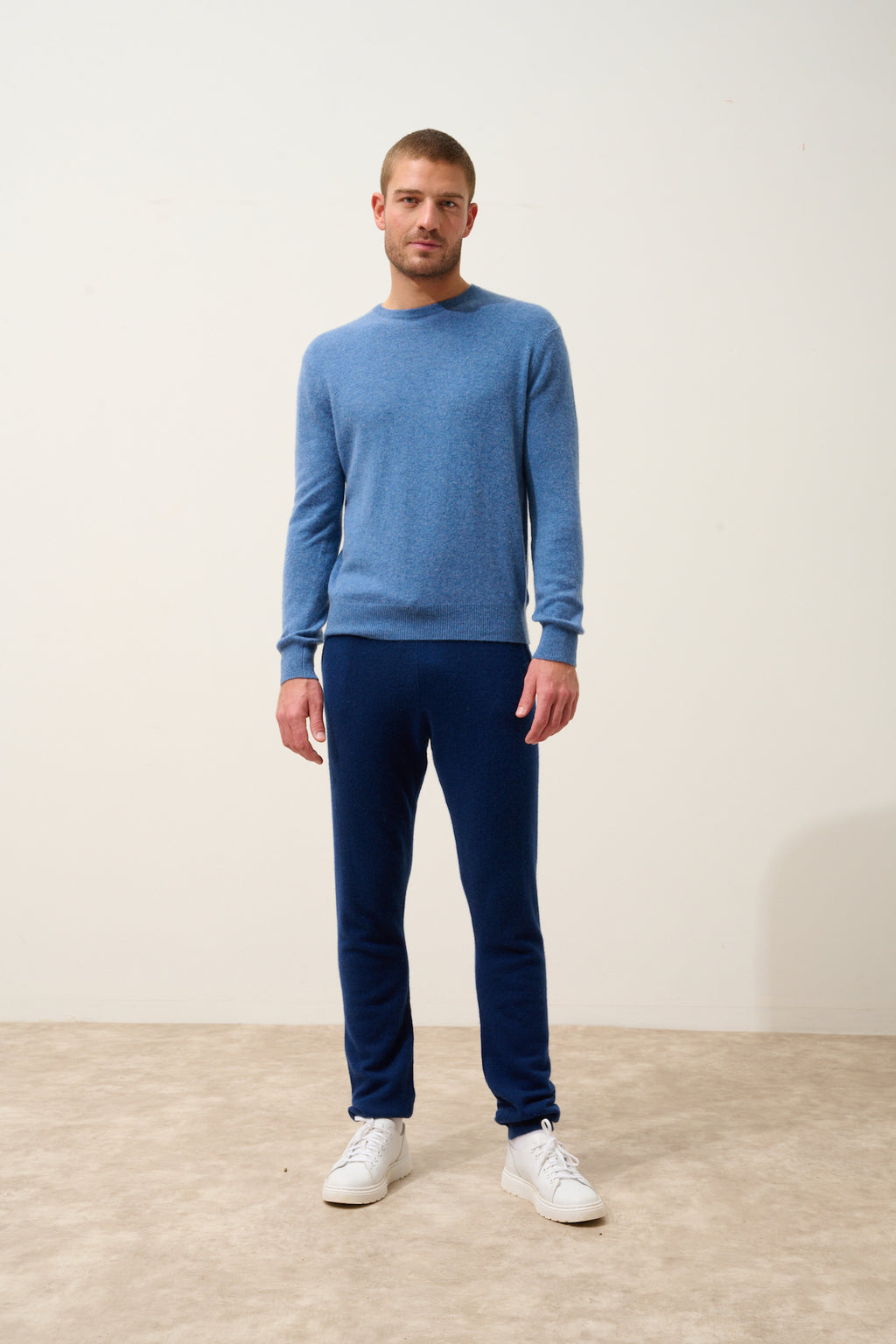 Pull Col Rond - Howard - Bleu Denim