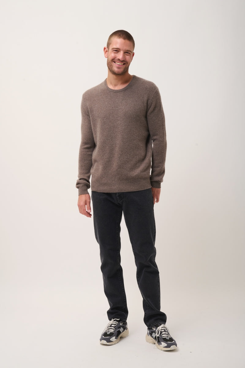 Pull Col Rond 4 Fils - Gabin - Taupe Chiné