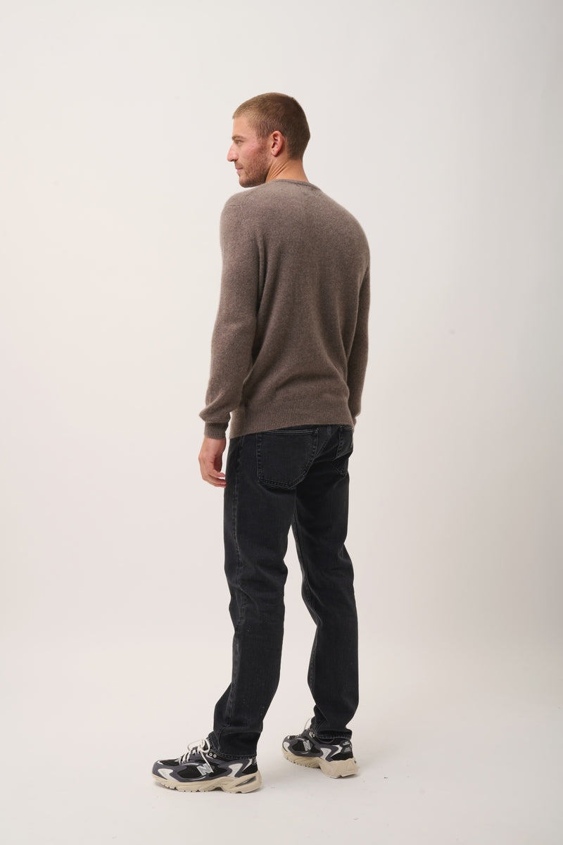 Pull Col Rond 4 Fils - Gabin - Taupe Chiné