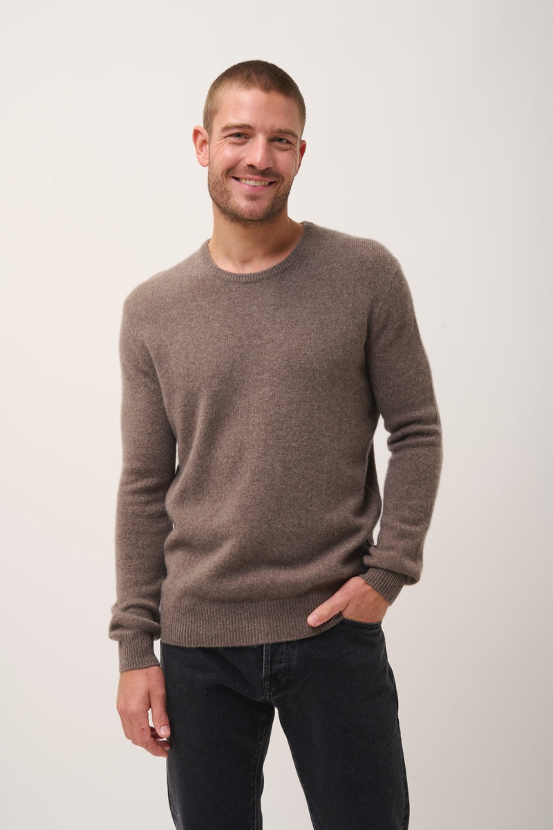 Pull Col Rond 4 Fils - Gabin - Taupe Chiné