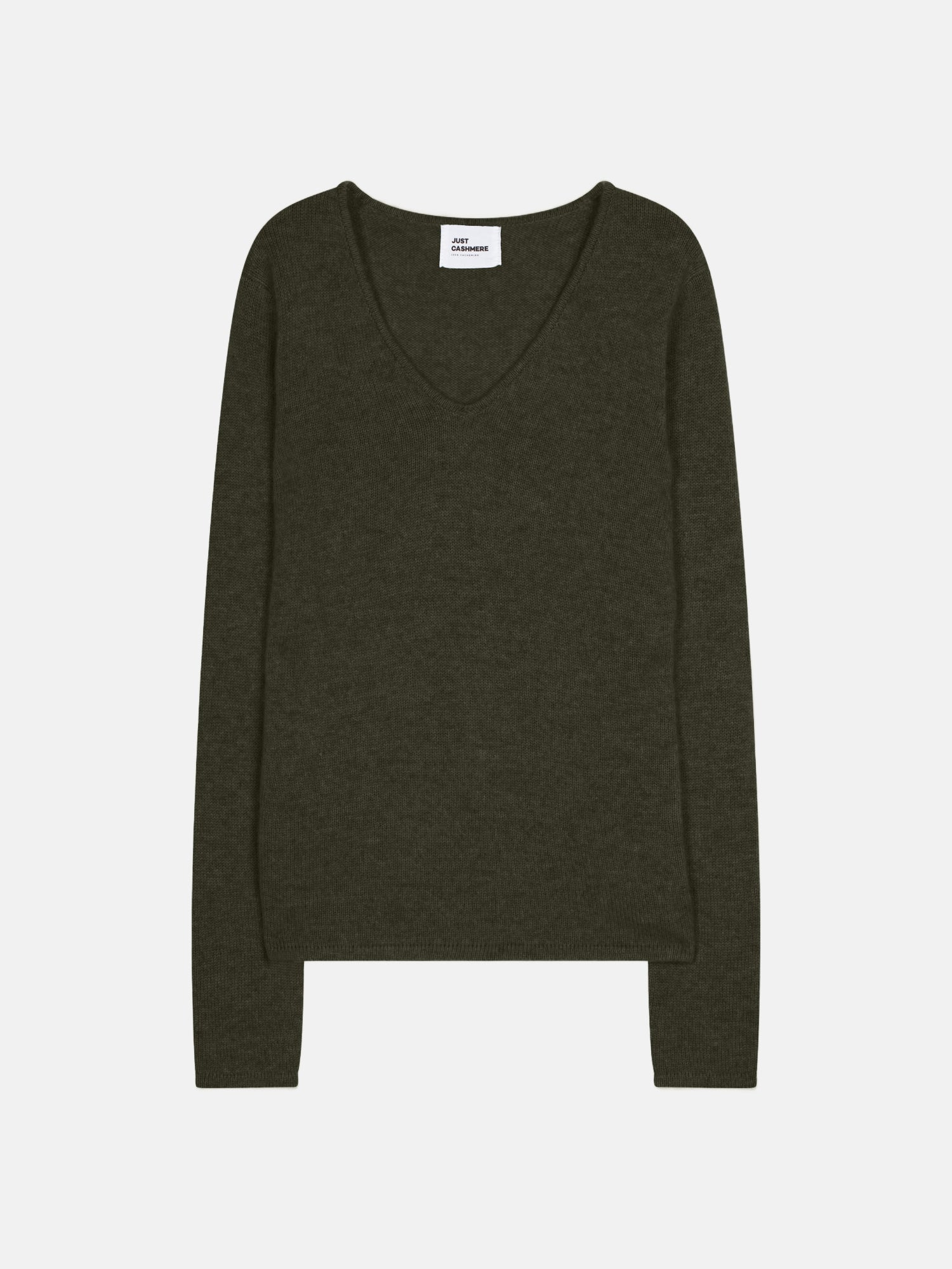 Pull Col V 4 Fils - Abby - Kaki