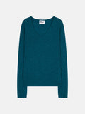 4-Ply V-Neck Sweater - Abby - Peacock Blue