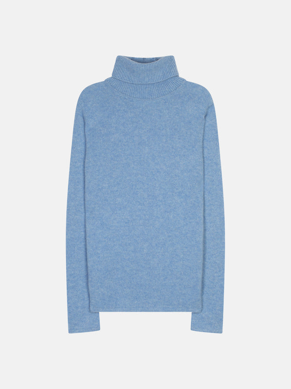 4-Ply Roll-Neck Jumper - June - Sky
