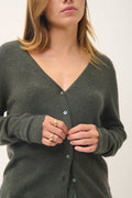 Cardigan Col V - Norma - Kaki Chiné