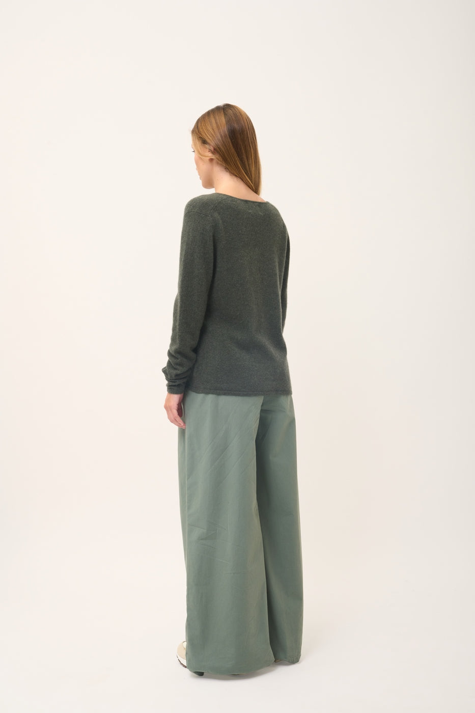 Cardigan Col V - Norma - Kaki Chiné