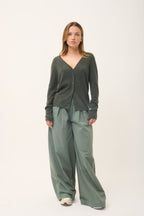 Cardigan Col V - Norma - Kaki Chiné