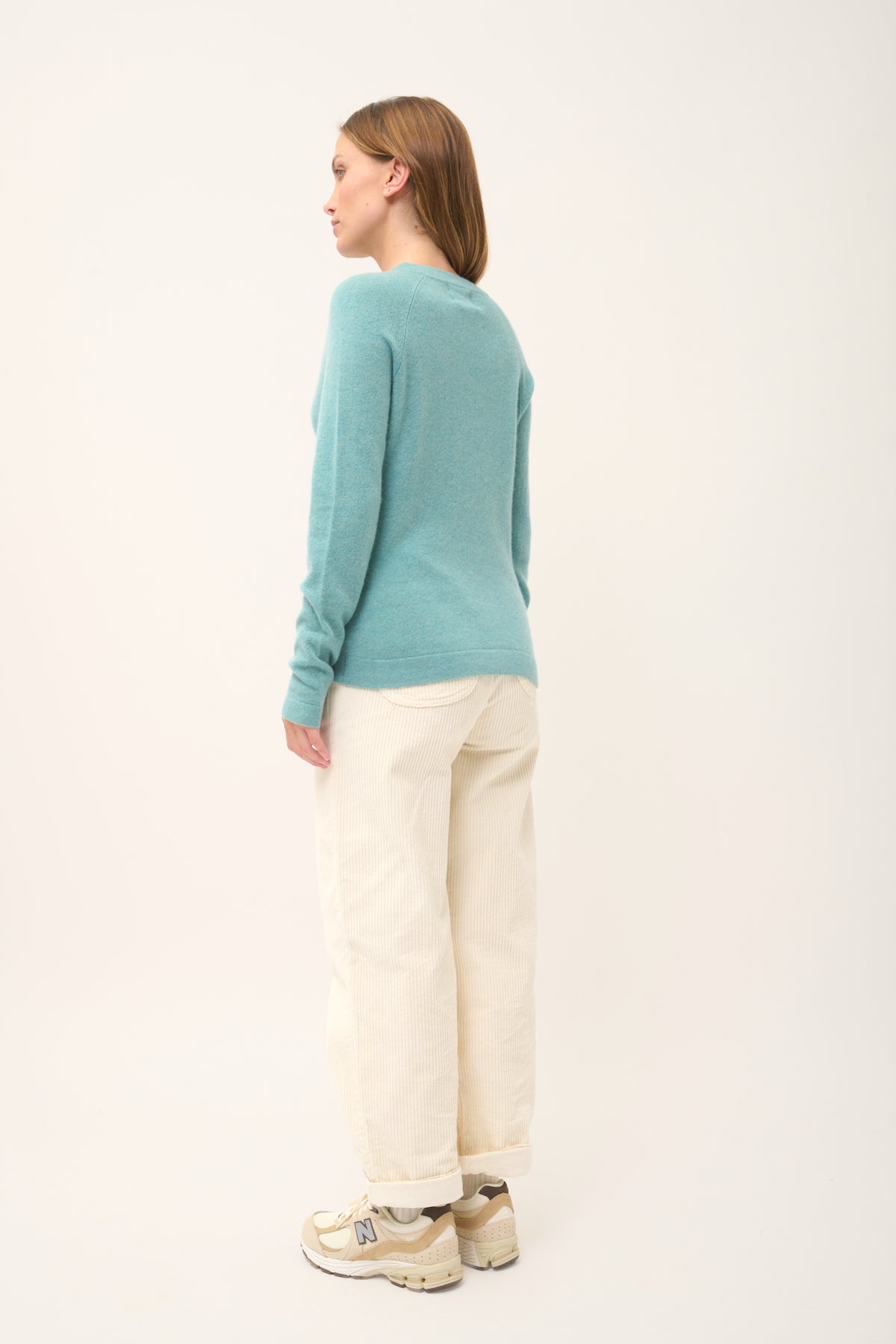 Crew-Neck Jumper - Jane - Mottled Green