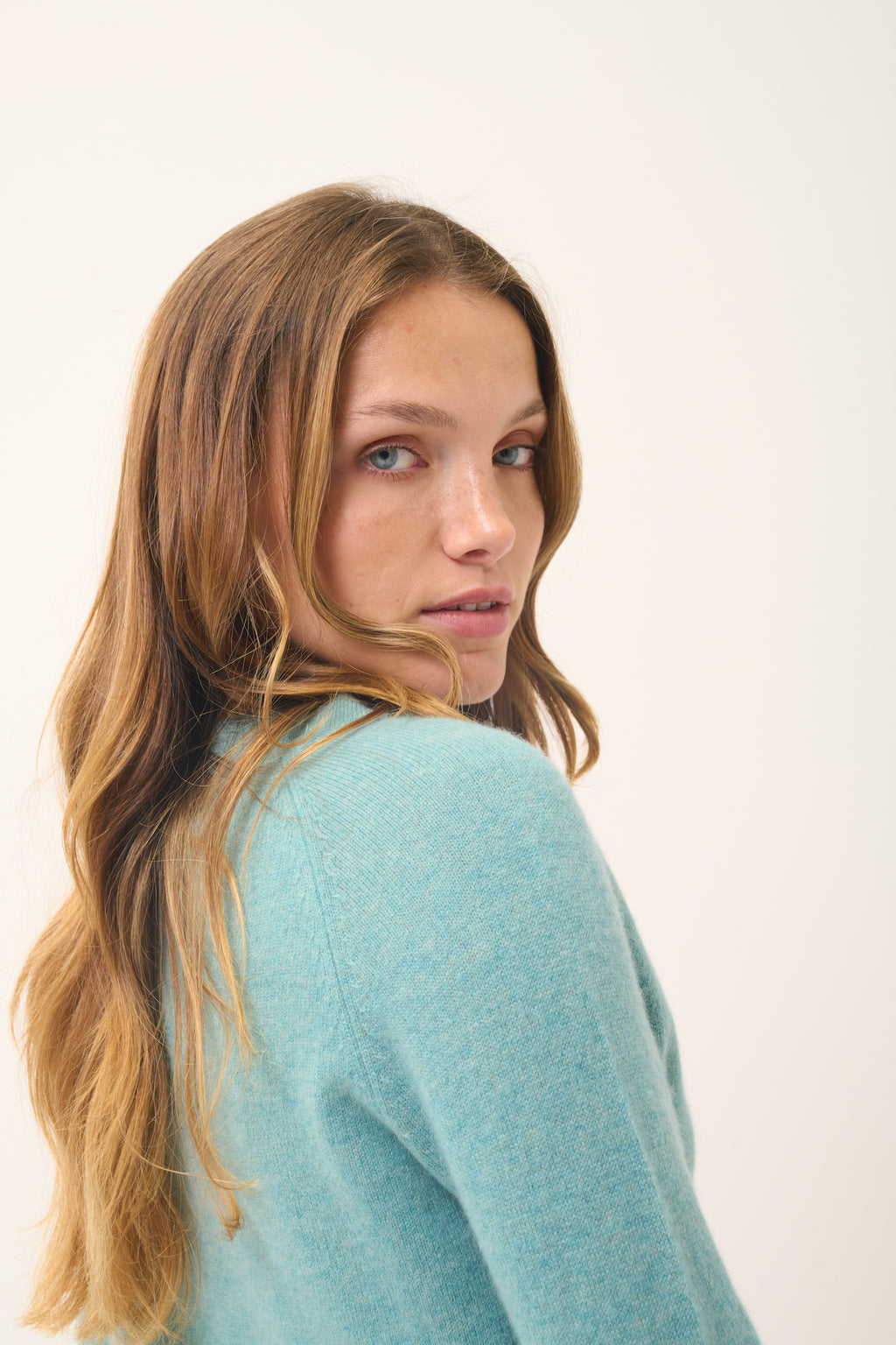 Crew-Neck Jumper - Jane - Mottled Green